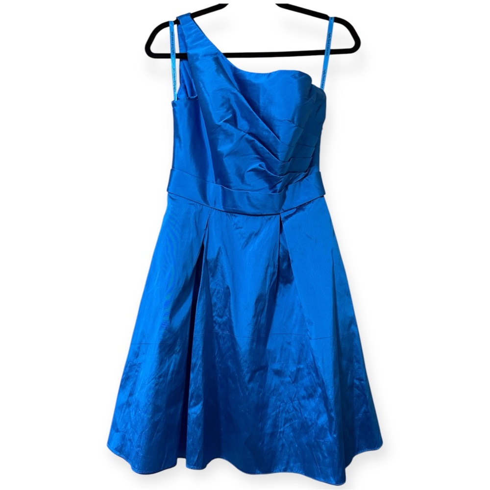 Angelina Faccenda size 11/12 elegant blue one shoulder dress prom formal wedding